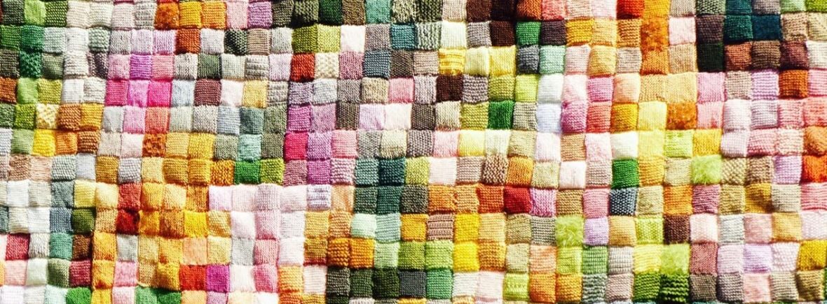 bannière de carrés de tricots